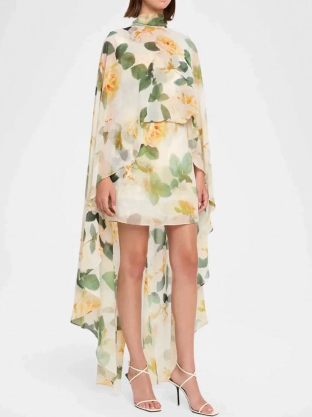 Ungaro Fiona Draped Floral-Print Mini Dress - Ecru Floral Multi US0/2